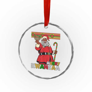 Funny Merry Kwanzaa Christmas Crystal Glass Ornament African American Black Santa Kinara Candles TS11 Print Your Wear