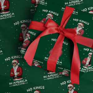 Funny Merry No Kings Since 1776 George Washington Wrapping Paper Roll Xmas Gift TS12 Green Print Your Wear