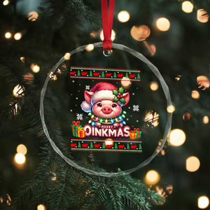 Funny Merry Oinkmas Crystal Glass Ornament Pig Lover Ugly Christmas Gift TS12 Print Your Wear