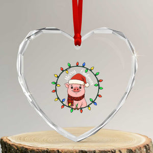 Funny Merry Oinkmas Heart Crystal Glass Ornament Farmer Christmas Pig Lover Gift TS12 Transparent Glass 3'' Heart Print Your Wear