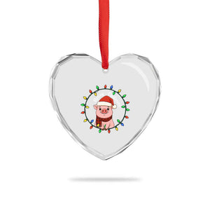 Funny Merry Oinkmas Heart Crystal Glass Ornament Farmer Christmas Pig Lover Gift TS12 Print Your Wear