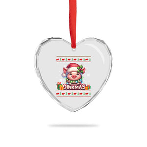 Funny Merry Oinkmas Heart Crystal Glass Ornament Pig Lover Ugly Christmas Gift TS12 Print Your Wear