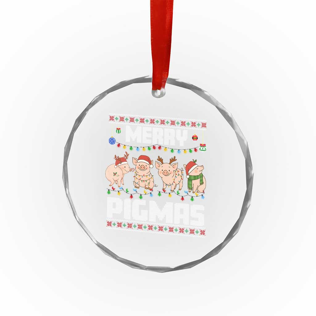 Funny Merry Pigmas Crystal Glass Ornament Christmas Pig Ugly Sweater Gift TS12 Print Your Wear