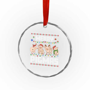 Funny Merry Pigmas Crystal Glass Ornament Christmas Pig Ugly Sweater Gift TS12 Print Your Wear