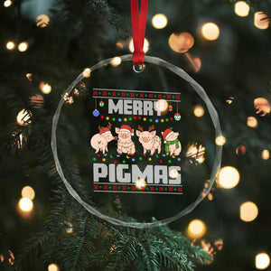 Funny Merry Pigmas Crystal Glass Ornament Christmas Pig Ugly Sweater Gift TS12 Print Your Wear