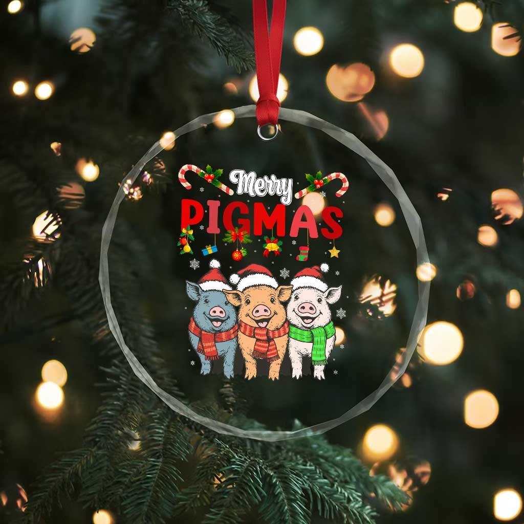 Funny Merry Pigmas Crystal Glass Ornament Christmas Pigs Farm Gift TS12 Print Your Wear