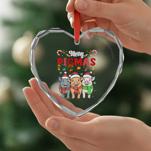 Funny Merry Pigmas Heart Crystal Glass Ornament Christmas Pigs Farm Gift TS12 Print Your Wear