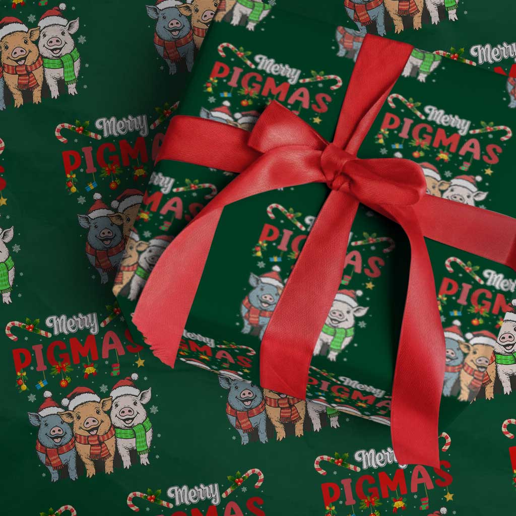 Funny Merry Pigmas Wrapping Paper Roll Christmas Pigs Farm Gift TS12 Green Print Your Wear