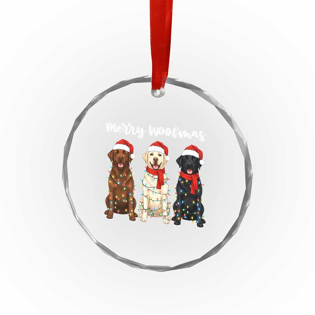 Funny Merry Woofmas Crystal Glass Ornament Labrador Funny Christmas Dog Lover Gift TS12 Print Your Wear