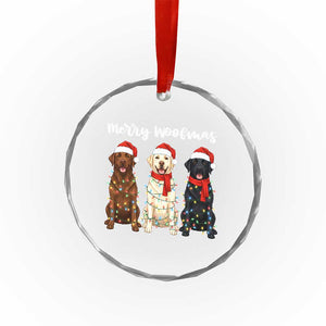Funny Merry Woofmas Crystal Glass Ornament Labrador Funny Christmas Dog Lover Gift TS12 Print Your Wear