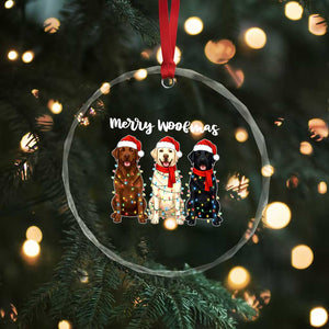 Funny Merry Woofmas Crystal Glass Ornament Labrador Funny Christmas Dog Lover Gift TS12 Print Your Wear