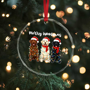 Funny Merry Woofmas Crystal Glass Ornament Labrador Funny Christmas Dog Lover Gift TS12 Print Your Wear