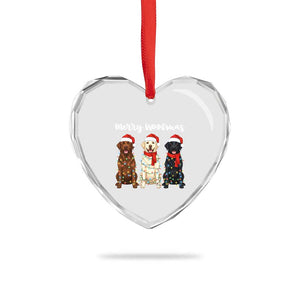Funny Merry Woofmas Heart Crystal Glass Ornament Labrador Funny Christmas Dog Lover Gift TS12 Print Your Wear
