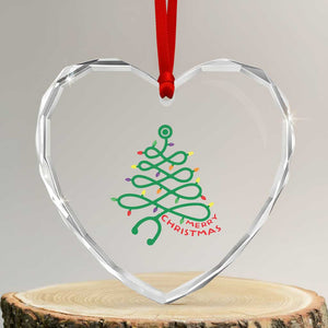Funny Merry Xmas Nurse Heart Crystal Glass Ornament Stethoscope Xmas Tree TS11 Transparent Glass 3'' Heart Print Your Wear