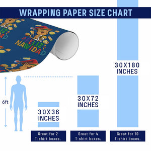 Funny Mexican Cat Christmas Wrapping Paper Roll Feliz Navidad Sombrero Kitty Xmas - Print Your Wear