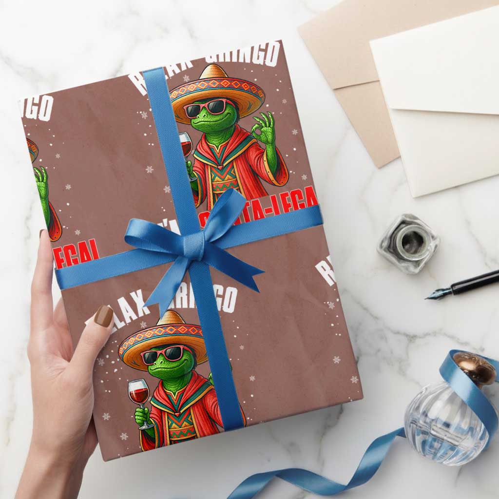 Funny Mexican Christmas Wrapping Paper Roll Relax Gringo I Am Legal TS14 Mocha Print Your Wear