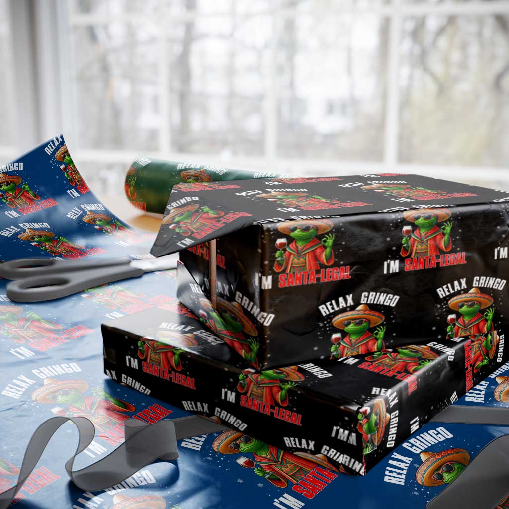 Funny Mexican Christmas Wrapping Paper Roll Relax Gringo I Am Legal TS14 Black Print Your Wear
