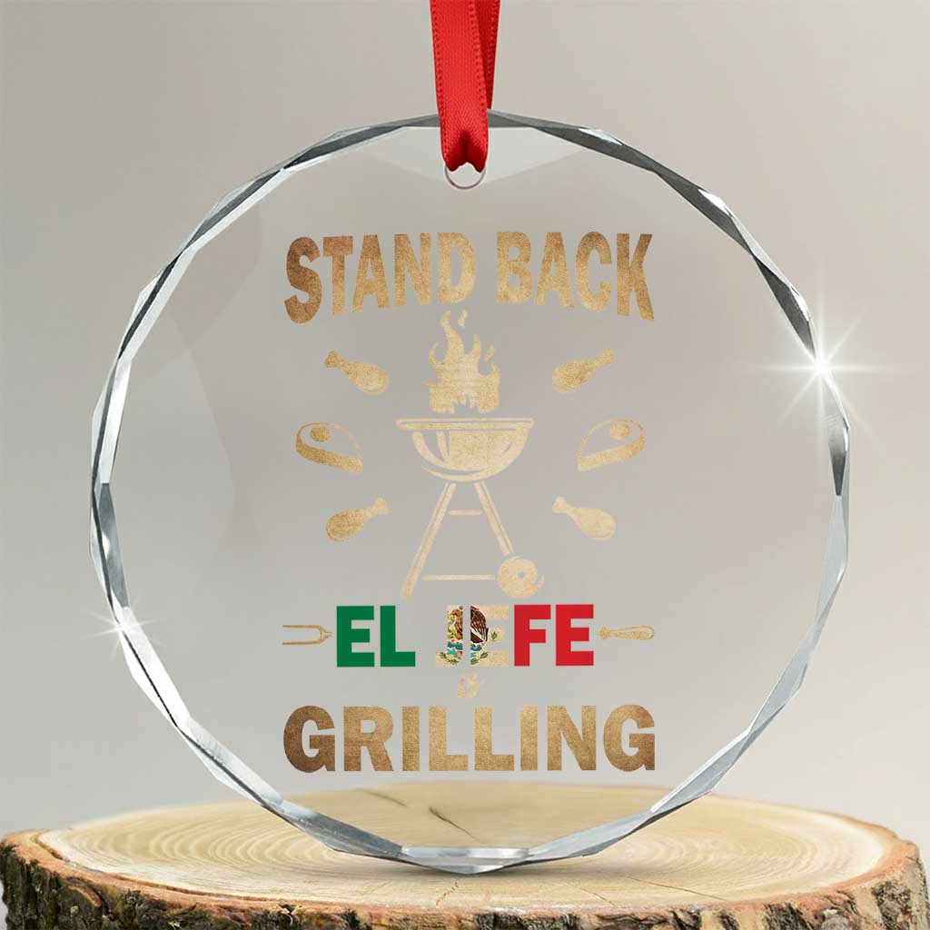 Funny Mexican Dad Crystal Glass Ornament El Jefe Grilling Stand Back Fathers Day TS10 Transparent Glass 3'' Circle Print Your Wear