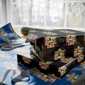 Funny Mexican Fiesta Party Wrapping Paper Roll In My Cinco De Mayo Era TS12 Black Print Your Wear
