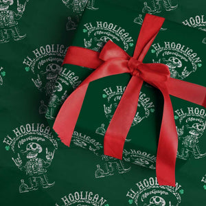Funny Mexican Mariachi Skeleton Wrapping Paper Roll El Hooligan Mas Guapo Very Handsome TS02 Green Print Your Wear