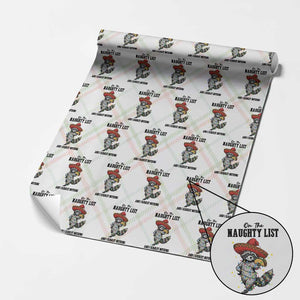 Funny Mexican Racoon Taco Christmas Wrapping Paper Roll On The Naughty List And I Regret Nothing TS14 Christmas Plaid Print Your Wear