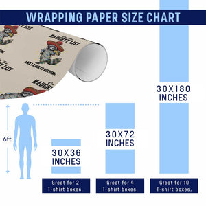 Funny Mexican Racoon Taco Christmas Wrapping Paper Roll On The Naughty List And I Regret Nothing TS14 Print Your Wear