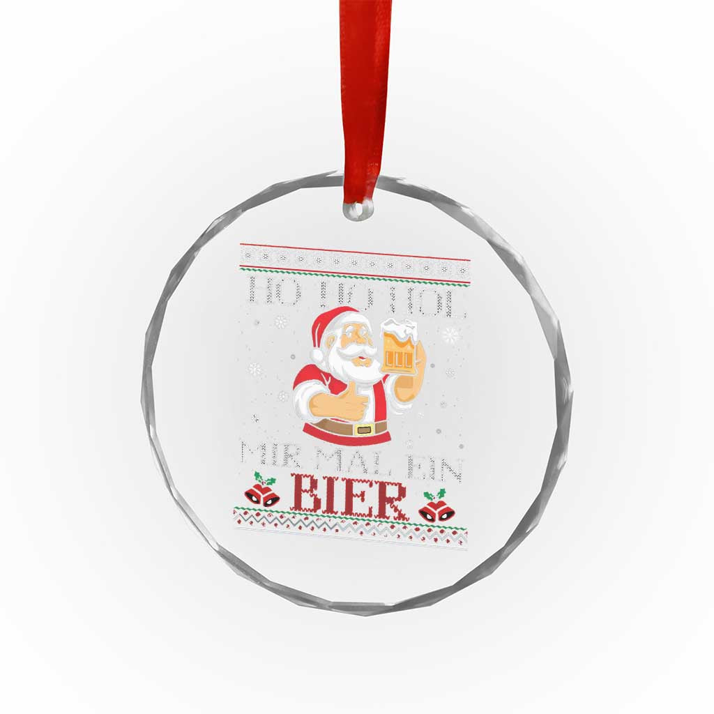 Funny Mexican Santa Drinking Crystal Glass Ornament Ho Ho Hol Mir Mal Ein Bier Hold Me A Beer Xmas Party TS02 Print Your Wear