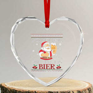 Funny Mexican Santa Drinking Heart Crystal Glass Ornament Ho Ho Hol Mir Mal Ein Bier Hold Me A Beer Xmas Party TS02 Transparent Glass 3'' Heart Print Your Wear