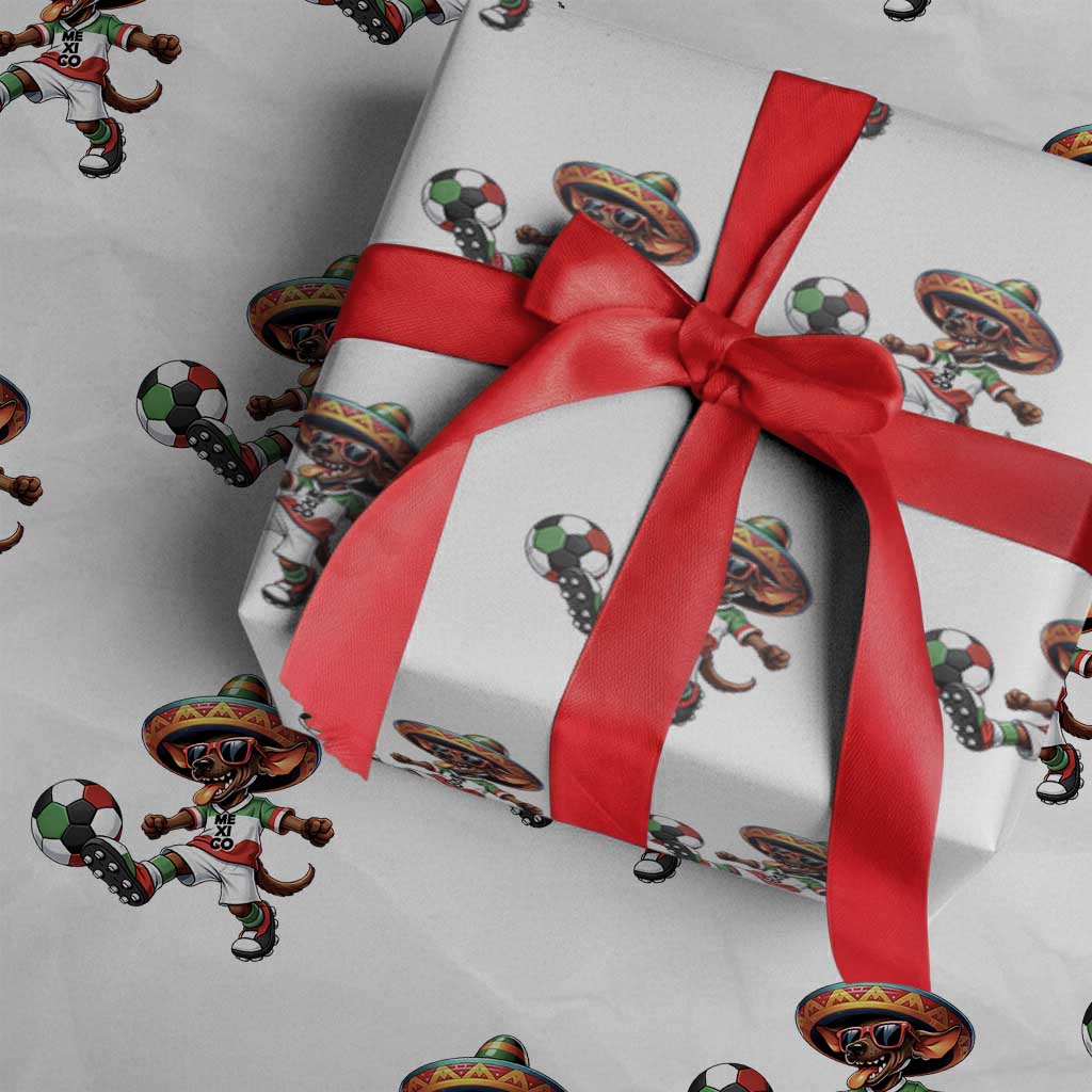 Funny Mexican Xolo Dog Playing Soccer Wrapping Paper Roll Football Fan Gift TS12 White Print Your Wear