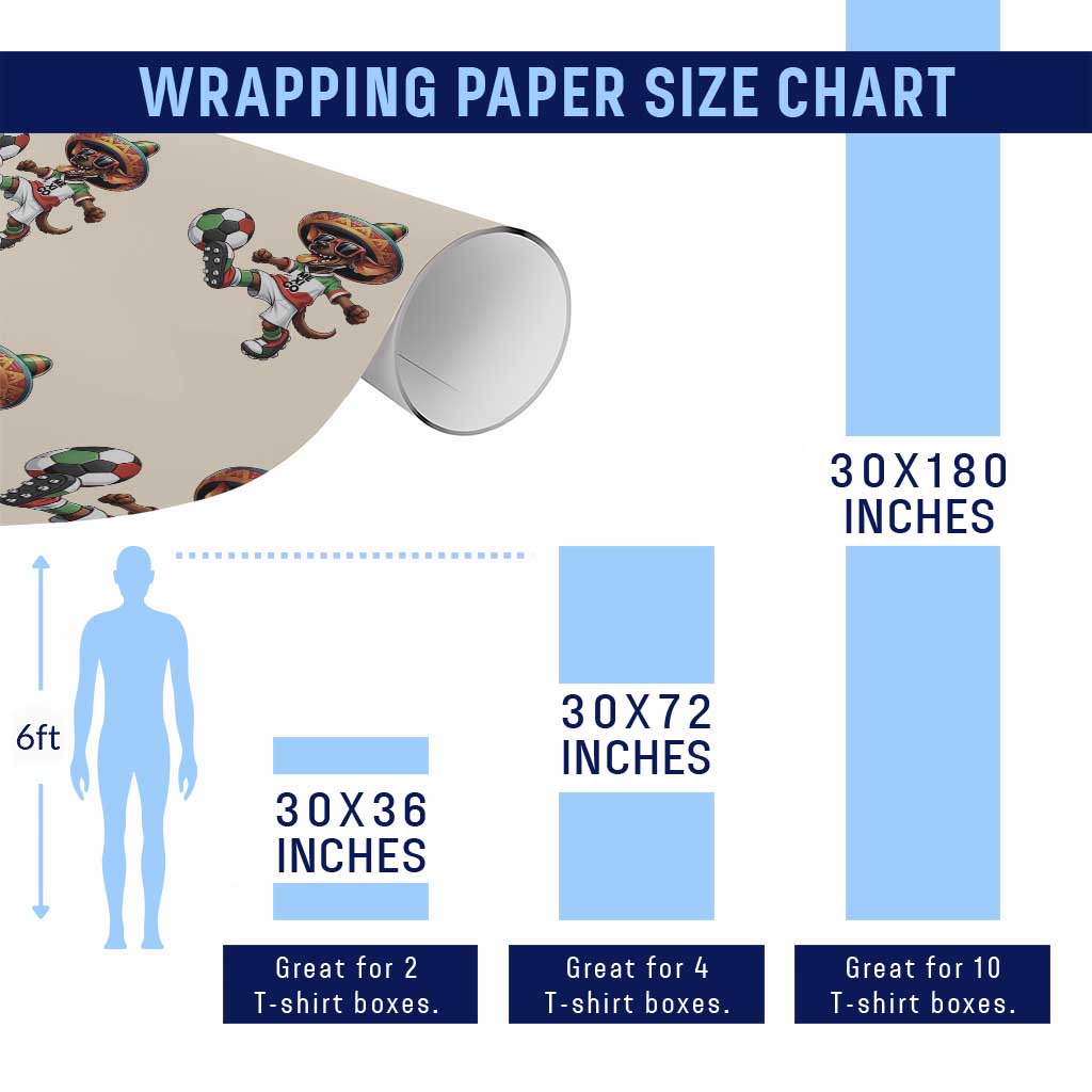 Funny Mexican Xolo Dog Playing Soccer Wrapping Paper Roll Football Fan Gift TS12 Print Your Wear