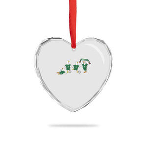 Funny Mexico Merlin the Duck Playing Soccer Graphic Heart Crystal Glass Ornament Mexican Spirit Football Fans Cheer TS02 Print Your Wear