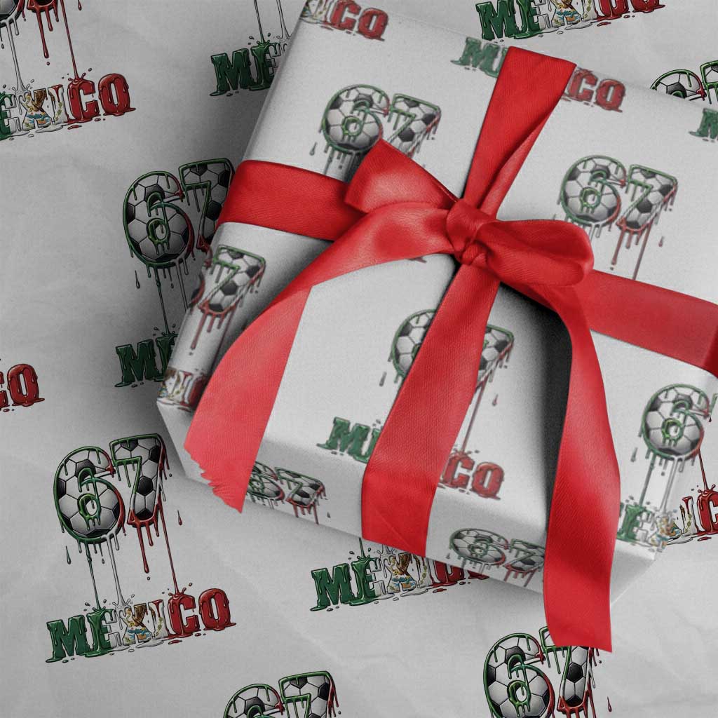 Funny Mexico Soccer 67 Meme Wrapping Paper Roll Chicano Soccer Lovers TS12 White Print Your Wear