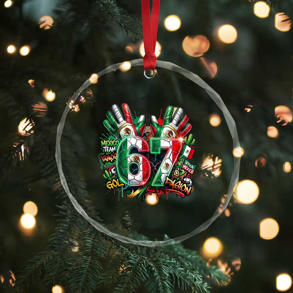 Funny Mexico Soccer Crystal Glass Ornament Six Seven Meme Trending Gift TS12 Print Your Wear