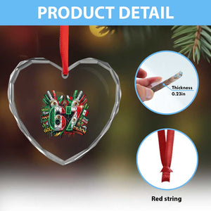 Funny Mexico Soccer Heart Crystal Glass Ornament Six Seven Meme Trending Gift TS12 Print Your Wear