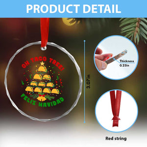 Funny Mexico Xmas Crystal Glass Ornament Oh Taco Tree Tacos Lover TS09 Print Your Wear