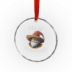 Funny Mexico Xmas Crystal Glass Ornament Santa Sombrero Feliz Navidad TS09 Print Your Wear