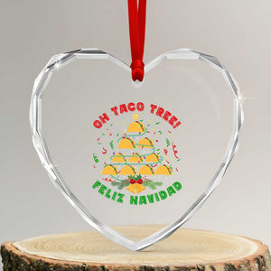 Funny Mexico Xmas Heart Crystal Glass Ornament Oh Taco Tree Tacos Lover TS09 Transparent Glass 3'' Heart Print Your Wear