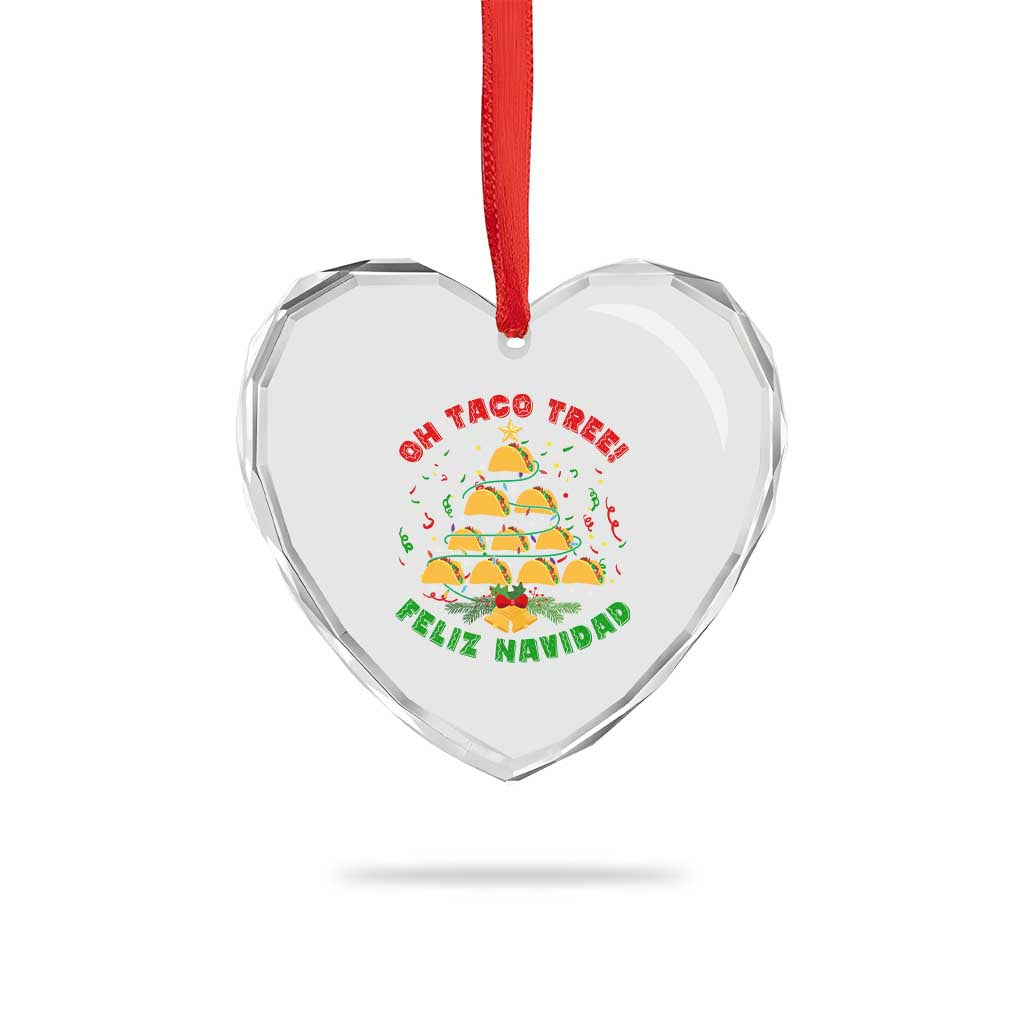 Funny Mexico Xmas Heart Crystal Glass Ornament Oh Taco Tree Tacos Lover TS09 Print Your Wear