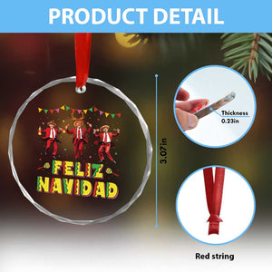 Funny Mexico Xmas Trump Crystal Glass Ornament Feliz Navidad Trump Dancing TS09 Print Your Wear