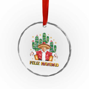 Funny Mexico Xmas Trump Crystal Glass Ornament Feliz Navidad Trump Santa TS09 Print Your Wear