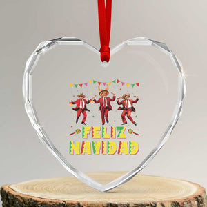 Funny Mexico Xmas Trump Heart Crystal Glass Ornament Feliz Navidad Trump Dancing TS09 Transparent Glass 3'' Heart Print Your Wear