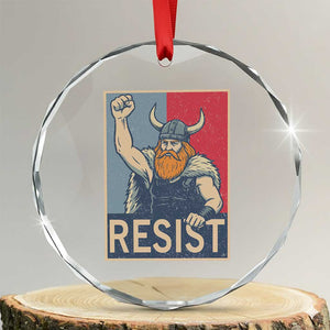 Funny Minneapolis Viking Resist Abolish Ice Protest Crystal Glass Ornament TS11 Transparent Glass 3'' Circle Print Your Wear