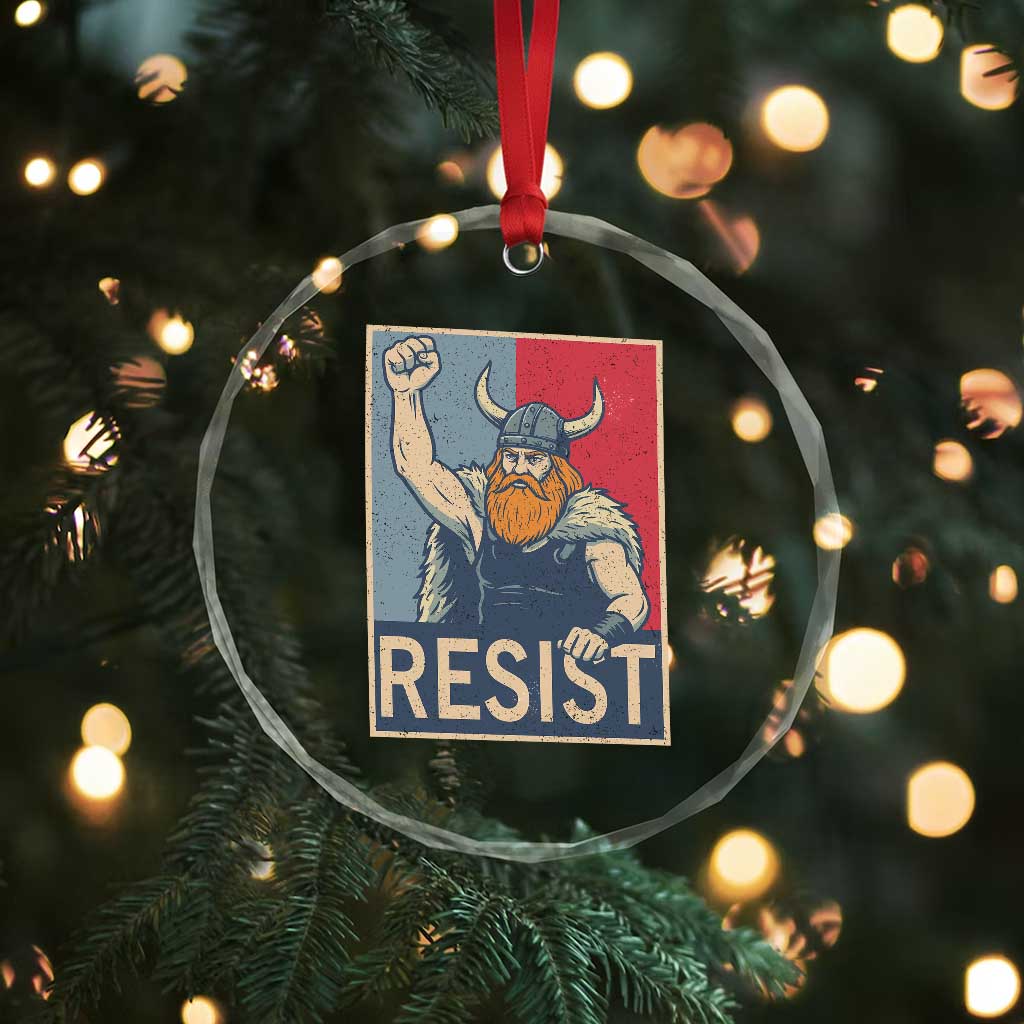 Funny Minneapolis Viking Resist Abolish Ice Protest Crystal Glass Ornament TS11 Print Your Wear