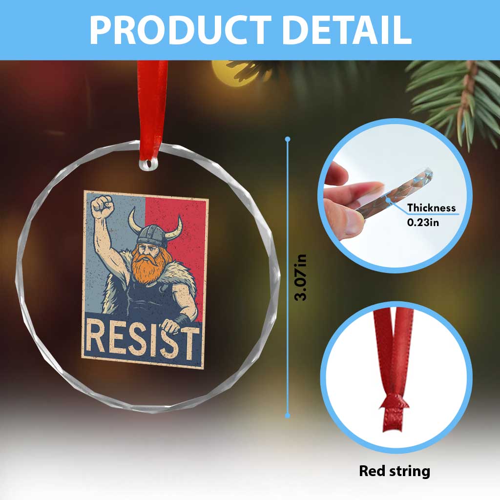Funny Minneapolis Viking Resist Abolish Ice Protest Crystal Glass Ornament TS11 Print Your Wear