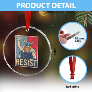 Funny Minneapolis Viking Resist Abolish Ice Protest Crystal Glass Ornament TS11 Print Your Wear