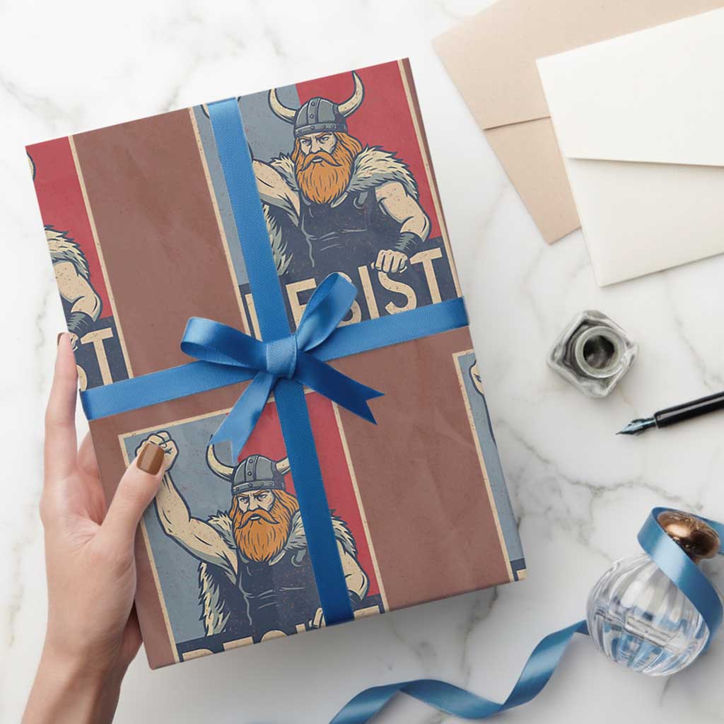 Funny Minneapolis Viking Resist Abolish Ice Protest Wrapping Paper Roll TS11 Mocha Print Your Wear