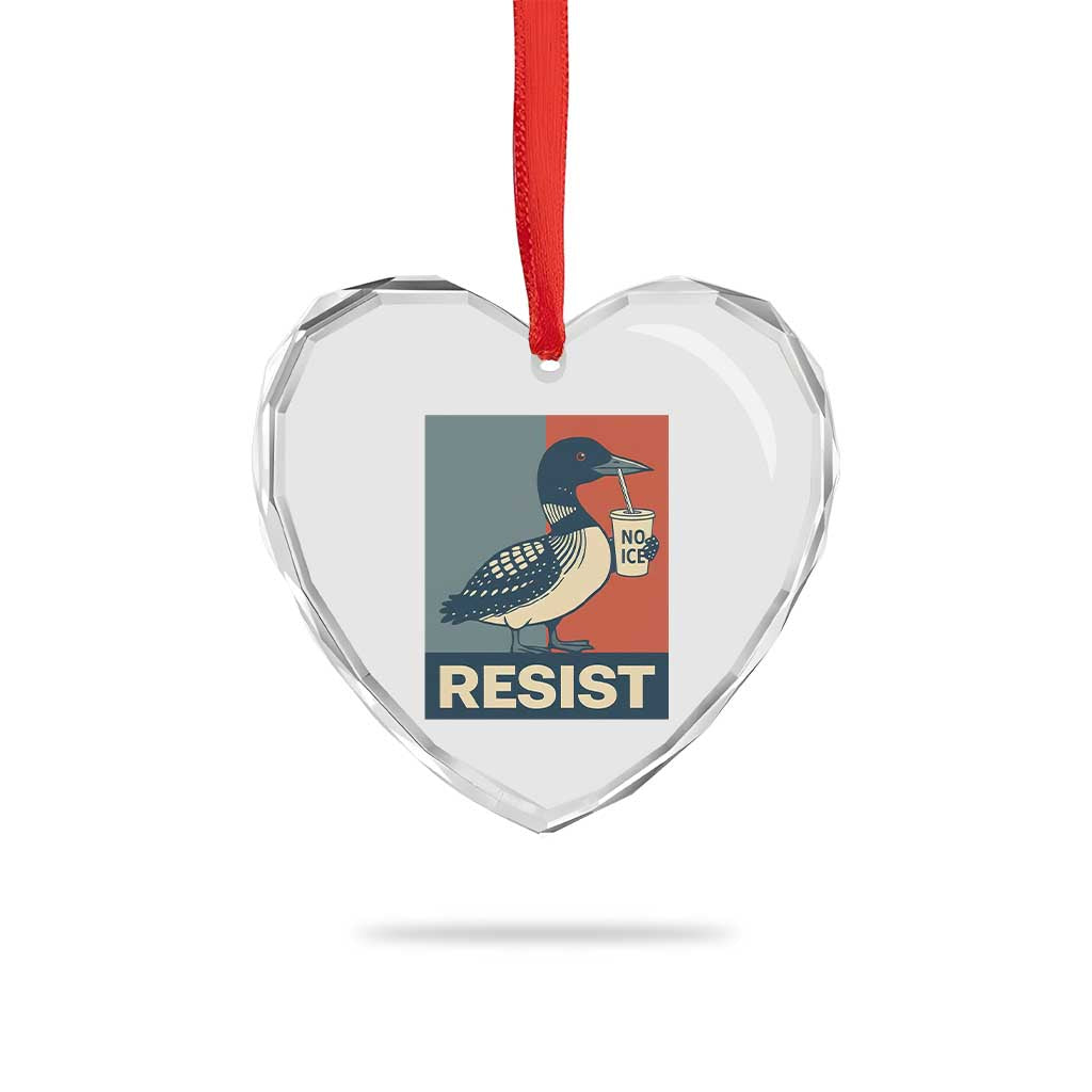 Funny Minnesota Common Loon Heart Crystal Glass Ornament No Ice Please TS12 Print Your Wear