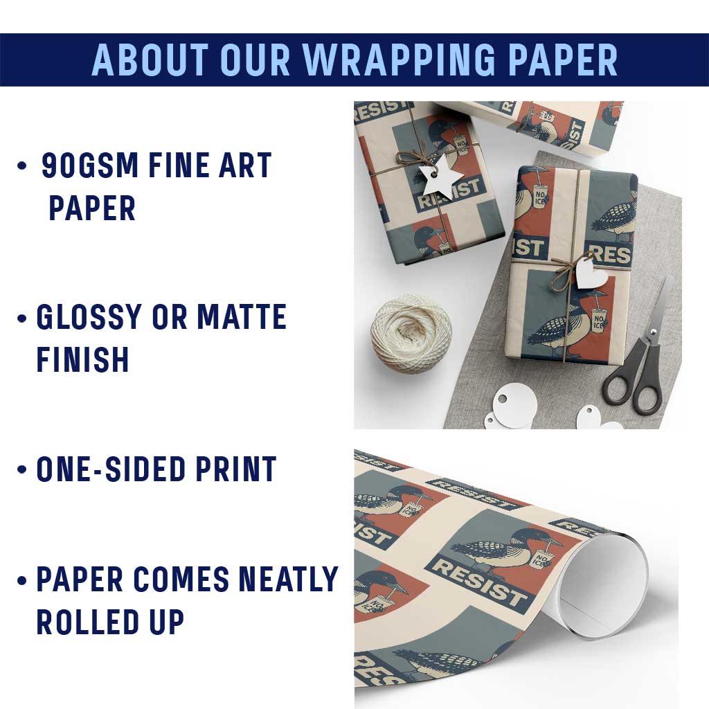 Funny Minnesota Common Loon Wrapping Paper Roll No Ice Please TS12 Print Your Wear