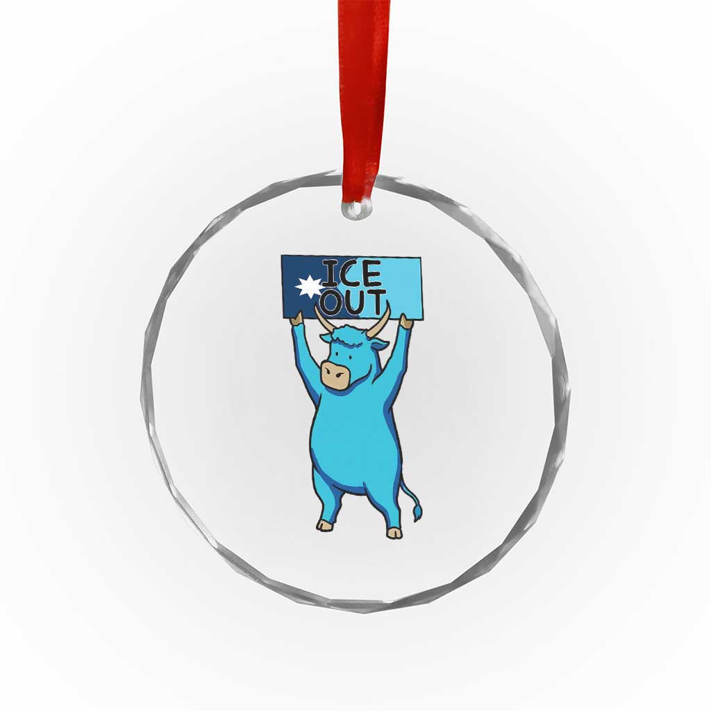 Funny Minnesota Folklore Babe The Blue Ox Crystal Glass Ornament Ice Out TS12 Print Your Wear