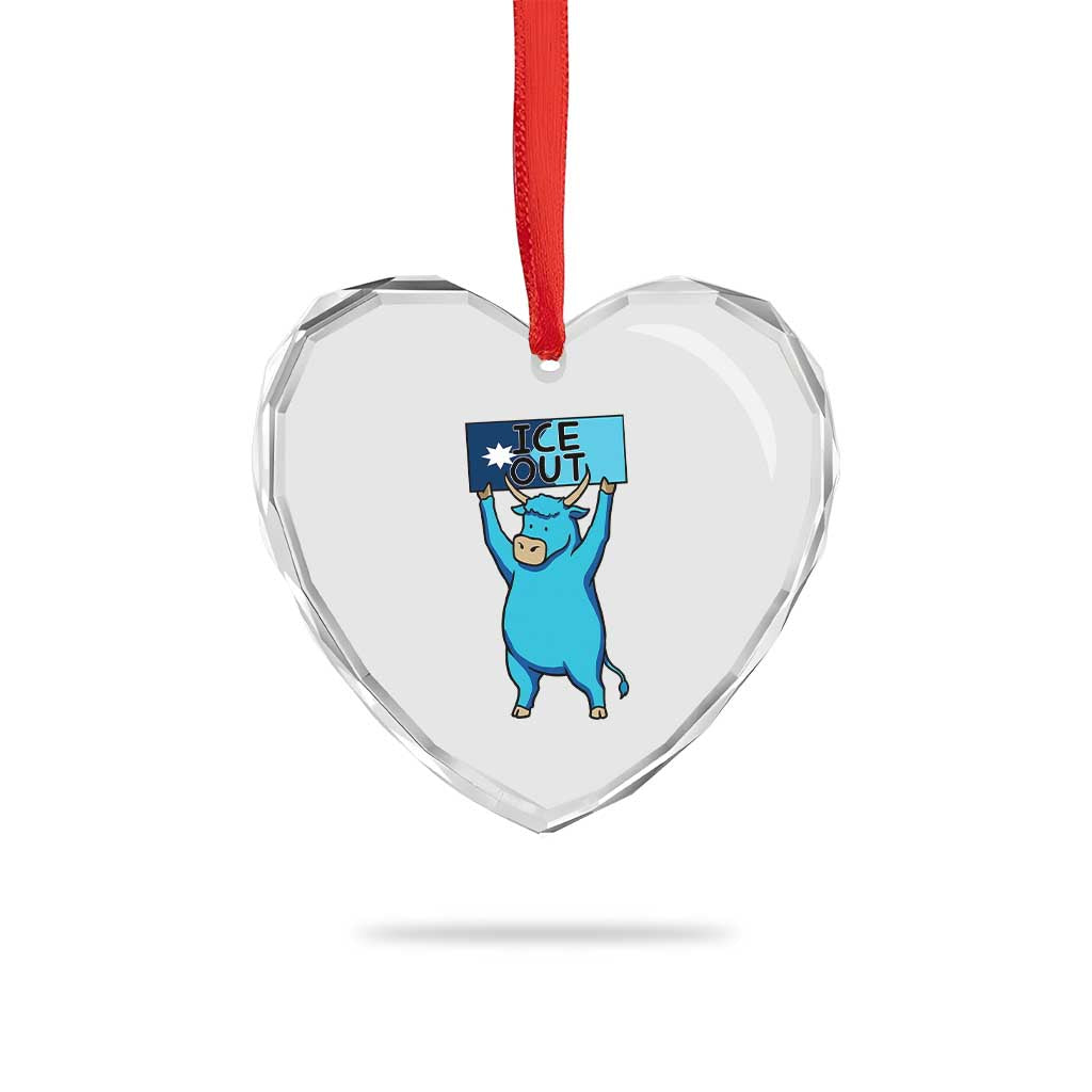 Funny Minnesota Folklore Babe The Blue Ox Heart Crystal Glass Ornament Ice Out TS12 Print Your Wear